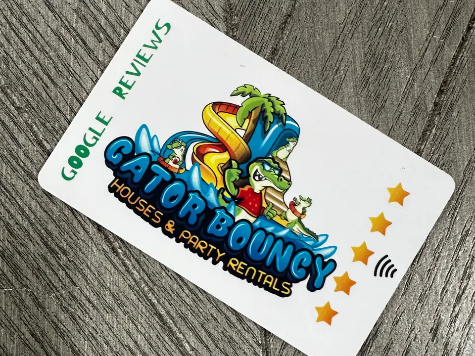 A full-color printed NFC card with custom artwork
